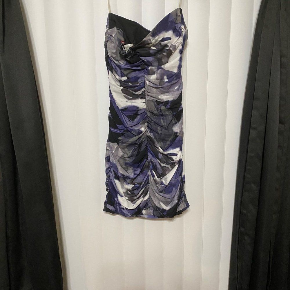 Trixxi Camo blue strapless dress